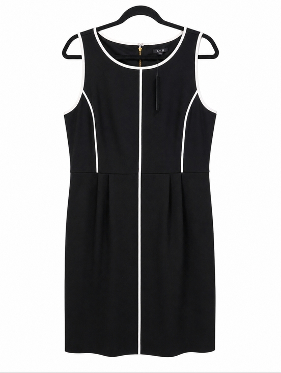 Apt. 9 Dresses & Skirts - APT. 9 Black Sleeveless Dress White Trim XL Classic Work Office Shift Dress NWT
